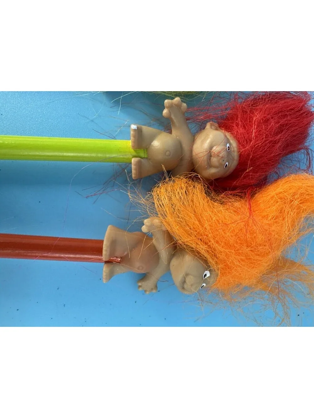 13 Vintage Troll Doll Pencils 3 Russ 1 ACE Good Luck Troll Pencil Toppers 1990s